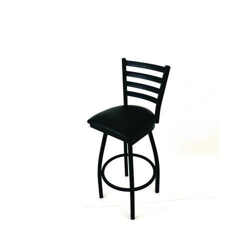 Picture of Boggs Series Barstool, Supports Up to 300 lb, 30.5" Seat Height, Black Seat, Black Back, Black Base