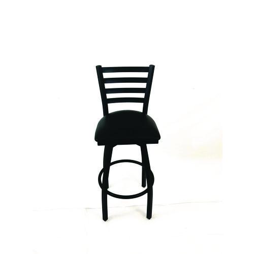 Picture of Boggs Series Barstool, Supports Up to 300 lb, 30.5" Seat Height, Black Seat, Black Back, Black Base