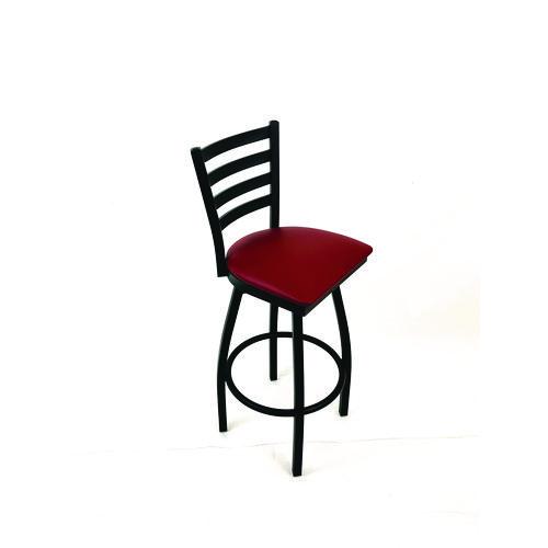 Picture of Boggs Series Barstool, Supports Up to 300 lb, 30.5" Seat Height, Burgundy Seat, Black Back, Black Base