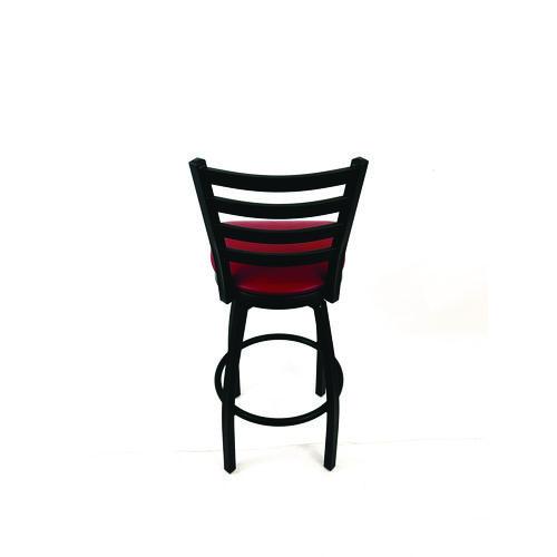 Picture of Boggs Series Barstool, Supports Up to 300 lb, 30.5" Seat Height, Burgundy Seat, Black Back, Black Base