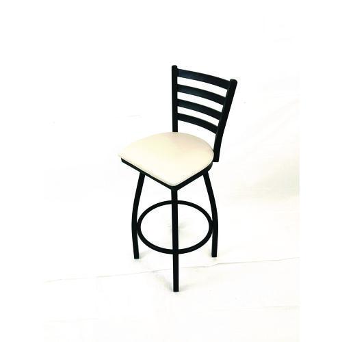 Picture of Boggs Series Barstool, Supports Up to 300 lb, 30.5" Seat Height, Cream Seat, Black Back, Black Base