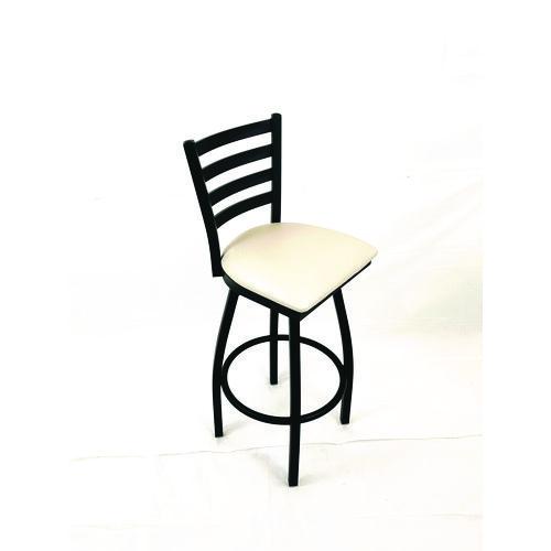 Picture of Boggs Series Barstool, Supports Up to 300 lb, 30.5" Seat Height, Cream Seat, Black Back, Black Base