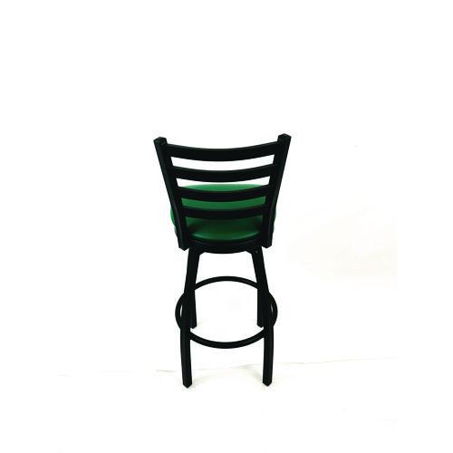Picture of Boggs Series Barstool, Supports Up to 300 lb, 30.5" Seat Height, Green Seat, Black Back, Black Base