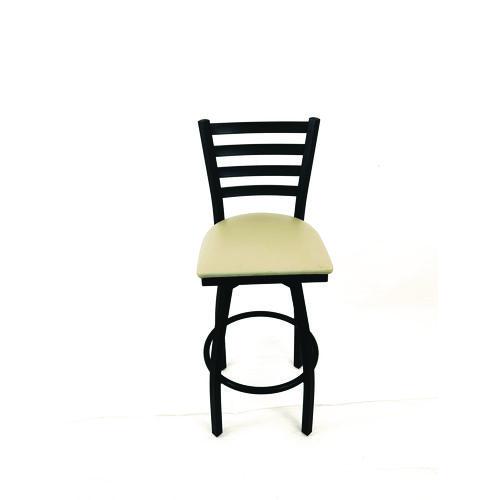 Picture of Boggs Series Barstool, Supports Up to 300 lb, 30.5" Seat Height, Taupe Seat, Black Back, Black Base