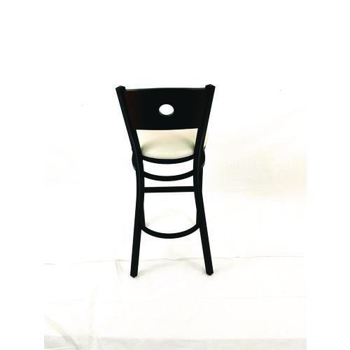 Picture of Circle Series Barstool, Supports Up to 300 lb, 28.5" Seat Height, Cream Seat, Dark Walnut Back, Black Base