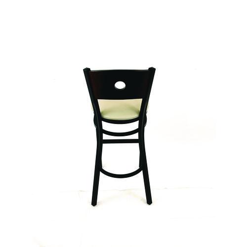 Picture of Circle Series Barstool, Supports Up to 300 lb, 28.5" Seat Height, Taupe Seat, Dark Walnut Back, Black Base