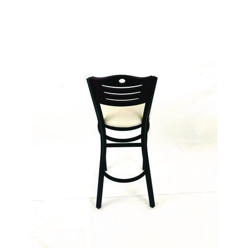 Picture of Eagle Series Barstool, Supports Up to 300 lb, 28.5" Seat Height, Cream Seat, Dark Mahogany Back, Black Base