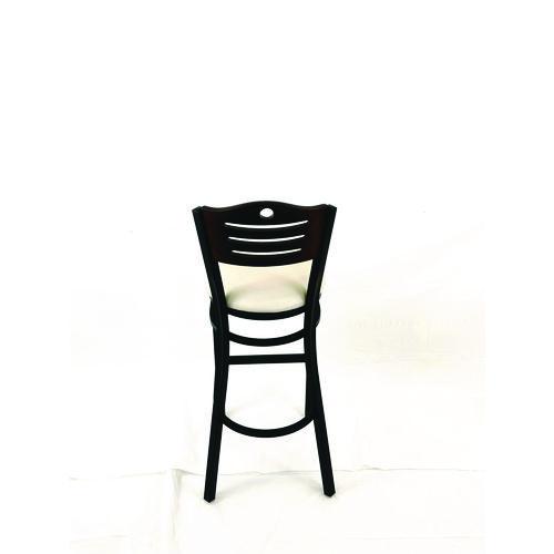 Picture of Eagle Series Barstool, Supports Up to 300 lb, 28.5" Seat Height, Cream Seat, Dark Walnut Back, Black Base