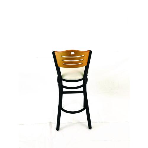 Picture of Eagle Series Barstool, Supports Up to 300 lb, 28.5" Seat Height, Cream Seat, Natural Back, Black Base