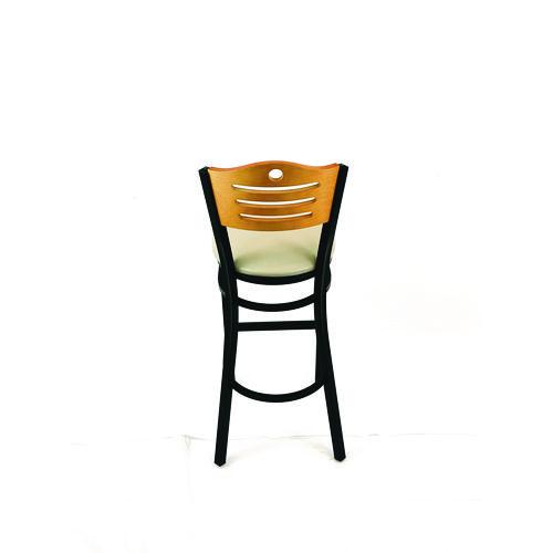 Picture of Eagle Series Barstool, Supports Up to 300 lb, 28.5" Seat Height, Taupe Seat, Natural Back, Black Base