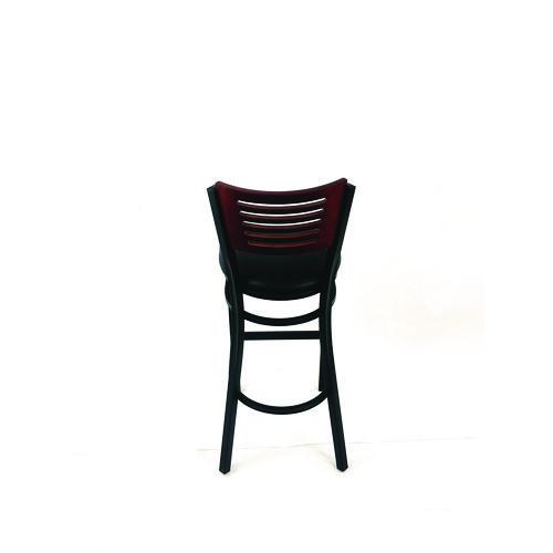 Picture of Jones River Series Barstool, Supports Up to 300 lb, 28.5" Seat Height, Black Seat, Dark Mahogany Back, Black Base