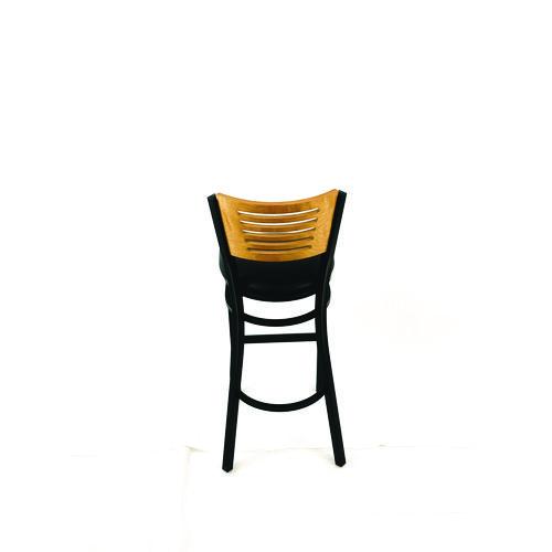 Picture of Jones River Series Barstool, Supports Up to 300 lb, 28.5" Seat Height, Black Seat, Natural Back, Black Base