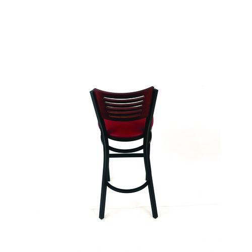 Picture of Jones River Series Barstool, Supports Up to 300 lb, 28.5" Seat Height, Burgundy Seat, Dark Mahogany Back, Black Base
