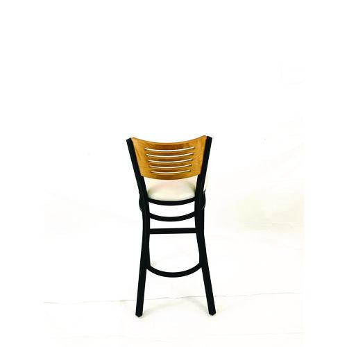 Picture of Jones River Series Barstool, Supports Up to 300 lb, 28.5" Seat Height, Cream Seat, Natural Back, Black Base