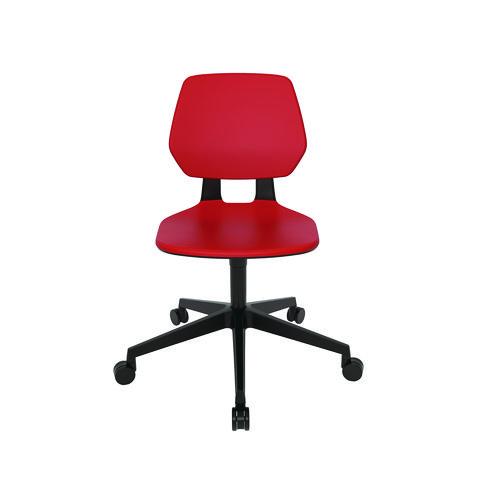 Picture of Commute Task Chair, Supports Up to 275 lbs, 18.25" to 22.25" Seat Height, Red Seat, Red Back, Black Base