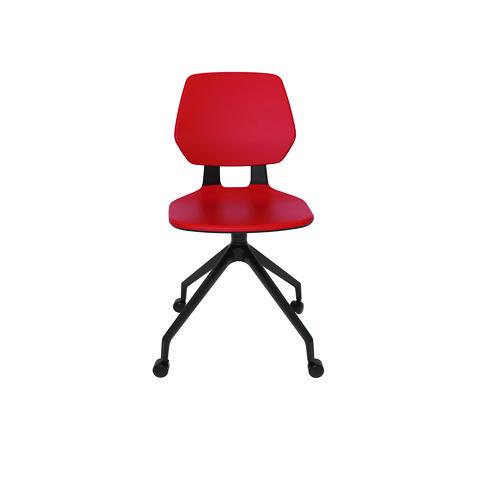 Picture of Commute Guest Chair, Supports Up to 275 lbs, 19" Seat Height, Red Seat, Red Back, Black Base