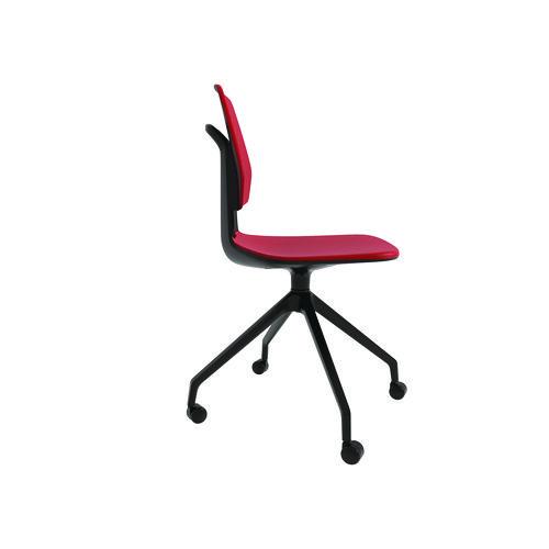 Picture of Commute Guest Chair, Supports Up to 275 lbs, 19" Seat Height, Red Seat, Red Back, Black Base