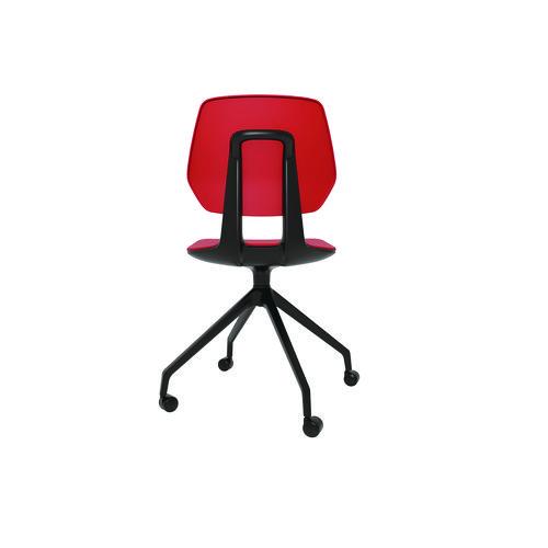 Picture of Commute Guest Chair, Supports Up to 275 lbs, 19" Seat Height, Red Seat, Red Back, Black Base