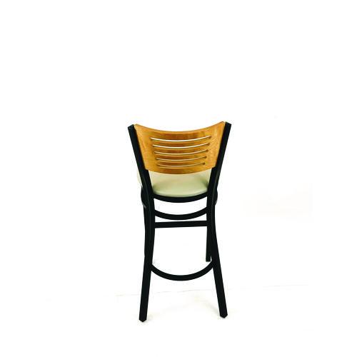 Picture of Jones River Series Barstool, Supports Up to 300 lb, 28.5" Seat Height, Taupe Seat, Natural Back, Black Base