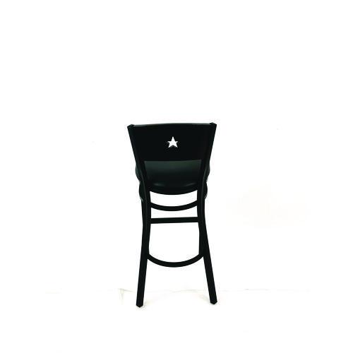 Picture of Liberty Series Barstool, Supports Up to 300 lb, 28.5" Seat Height, Black Seat, Dark Mahogany Back, Black Base