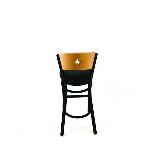 Picture of Liberty Series Barstool, Supports Up to 300 lb, 28.5" Seat Height, Black Seat, Natural Back, Black Base
