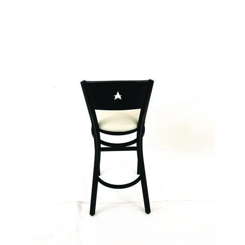 Picture of Liberty Series Barstool, Supports Up to 300 lb, 28.5" Seat Height, Cream Seat, Dark Mahogany Back, Black Base