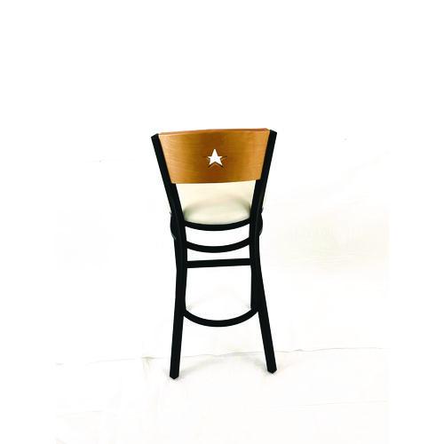 Picture of Liberty Series Barstool, Supports Up to 300 lb, 28.5" Seat Height, Cream Seat, Natural Back, Black Base