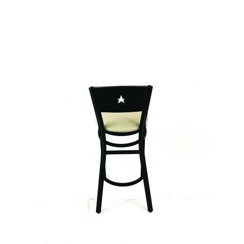 Picture of Liberty Series Barstool, Supports Up to 300 lb, 28.5" Seat Height, Taupe Seat, Dark Mahogany Back, Black Base