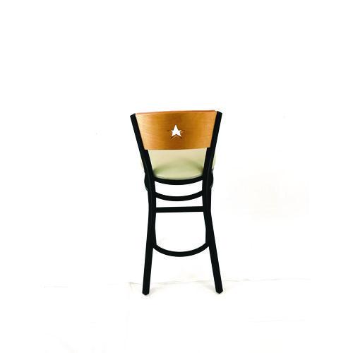 Picture of Liberty Series Barstool, Supports Up to 300 lb, 28.5" Seat Height, Taupe Seat, Natural Back, Black Base