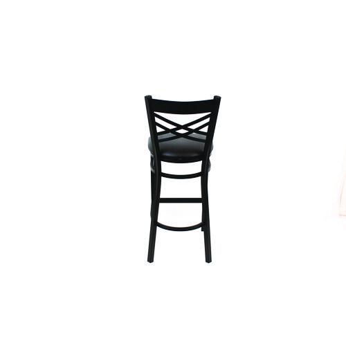 Picture of X Series Barstool, Supports Up to 300 lb, 29.5" Seat Height, Black Seat, Black Back, Black Base