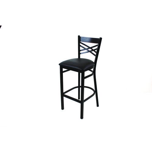 Picture of X Series Barstool, Supports Up to 300 lb, 29.5" Seat Height, Black Seat, Black Back, Black Base