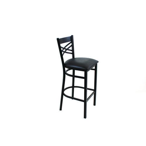 Picture of X Series Barstool, Supports Up to 300 lb, 29.5" Seat Height, Black Seat, Black Back, Black Base