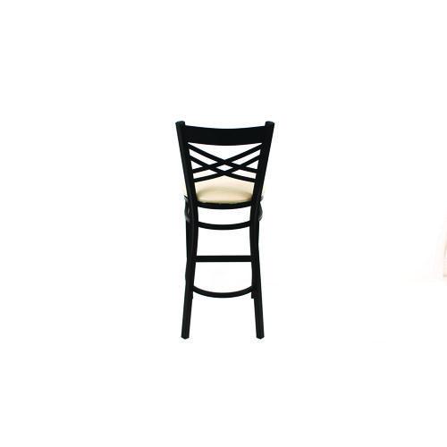 Picture of X Series Barstool, Supports Up to 300 lb, 29.5" Seat Height, Cream Seat, Black Back, Black Base