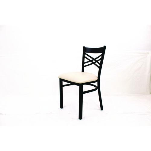 Picture of X Series Chair, Supports Up to 300 lb, 18" Seat Height, Cream Seat, Black Back, Black Base