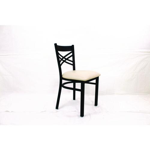 Picture of X Series Chair, Supports Up to 300 lb, 18" Seat Height, Cream Seat, Black Back, Black Base