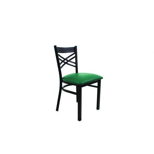 Picture of X Series Chair, Supports Up to 300 lb, 18" Seat Height, Green Seat, Black Back, Black Base