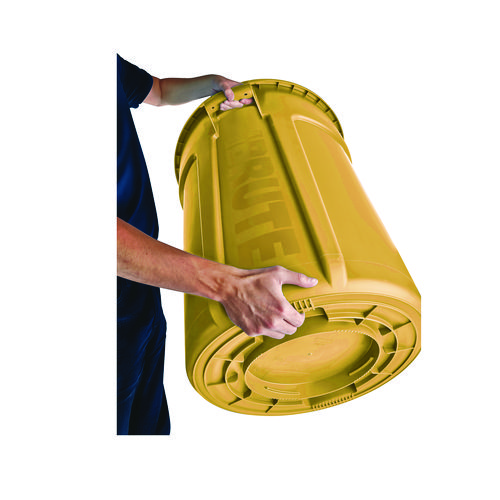 Picture of Vented Round Brute Container, 32 gal, Plastic, Yellow