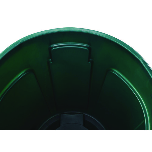 Picture of Vented Round Brute Container, 32 gal, Plastic, Dark Green