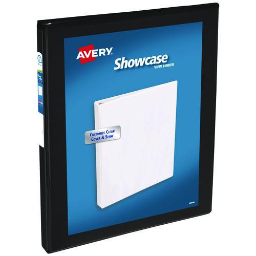 Picture of Showcase Economy View Binders with Slant Rings, 3 Rings, 0.5" Capacity, 11 x 8.5, Black