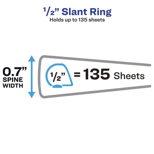 Picture of Showcase Economy View Binders with Slant Rings, 3 Rings, 0.5" Capacity, 11 x 8.5, White