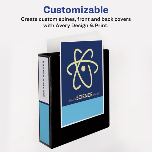 Picture of Showcase Economy View Binders with Slant Rings, 3 Rings, 2" Capacity, 11 x 8.5, Black