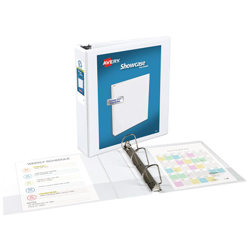 Picture of Showcase Economy View Binders with Slant Rings, 3 Rings, 2" Capacity, 11 x 8.5, White