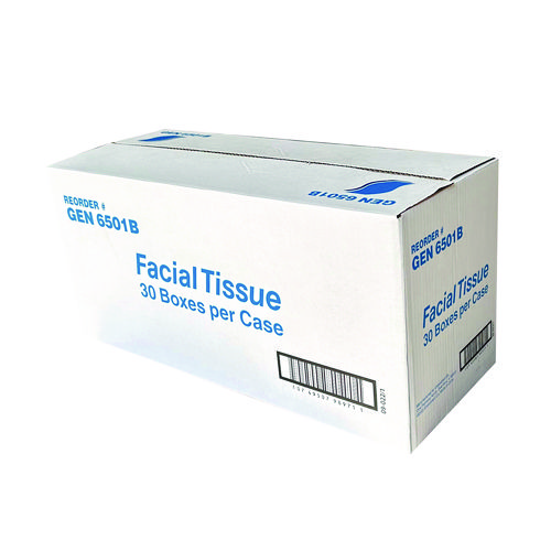 Picture of Facial Tissue,  2-Ply, White, Flat Box, 100 Sheets/Box, 30 Boxes/Carton