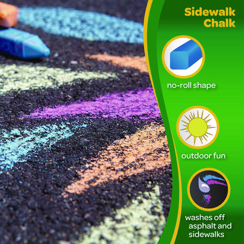 Picture of Washable Sidewalk Chalk, Tropical Colors, 4.25" x 0.75 Diameter, Assorted, 24 Sticks/Set