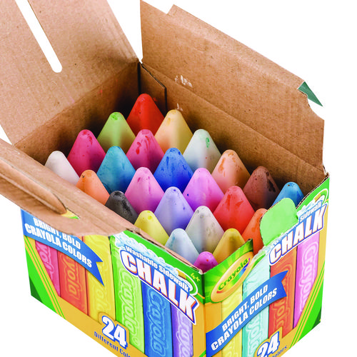 Picture of Washable Sidewalk Chalk, Tropical Colors, 4.25" x 0.75 Diameter, Assorted, 24 Sticks/Set