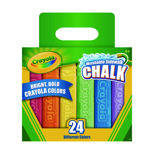 Washable+Sidewalk+Chalk%2C+Tropical+Colors%2C+4.25%26quot%3B+x+0.75+Diameter%2C+Assorted%2C+24+Sticks%2FSet