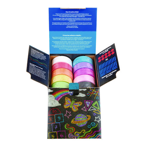 Picture of Super Chalk, 1" x 2.8" Diameter, 10 Assorted Colors, 10 Pucks/Box