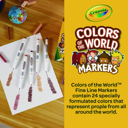 Picture of Colors of the World Washable Markers, Fine Bullet Tip, Assorted Colors, 24/Pack