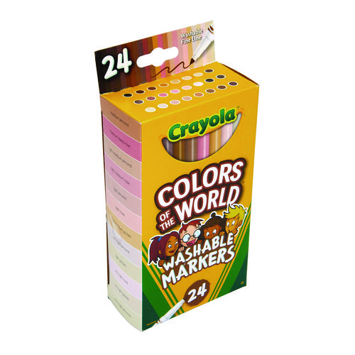 Picture of Colors of the World Washable Markers, Fine Bullet Tip, Assorted Colors, 24/Pack