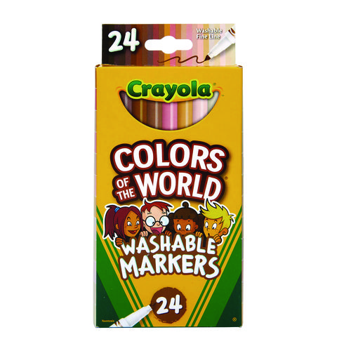 Picture of Colors of the World Washable Markers, Fine Bullet Tip, Assorted Colors, 24/Pack